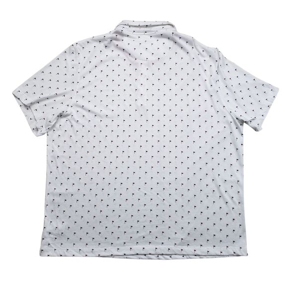 Untuckit Pourret Polo Shirt Mens XXL Nautical Flag AOP White Pima Cotton Golf - Picture 7 of 9
